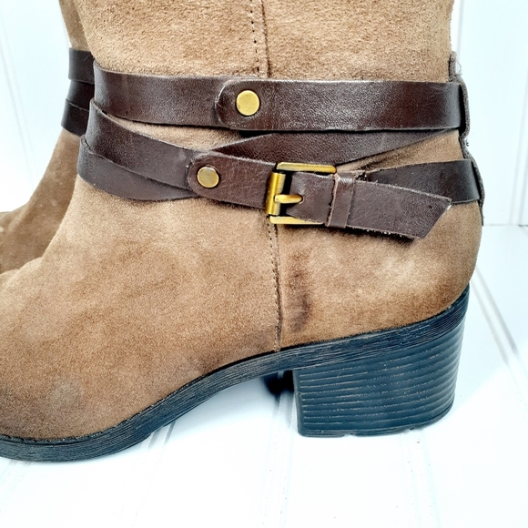 Bandolino Bdursal Suede Leather Buckle Mid-Calf Boots C367 - Picture 8 of 12